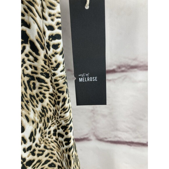 NWT Tilly’s West of Melrose Animal Print Slip Dress Pink Trim Wide Strap SZ S - Picture 5 of 14